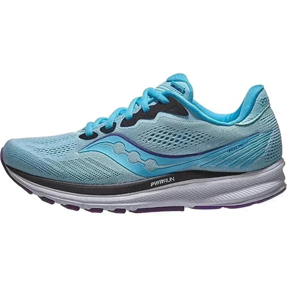 Saucony Women‎ Ride 14 - 8.5 Running & Walking Shoes Powder/Concord Blue & White - Picture 1 of 11
